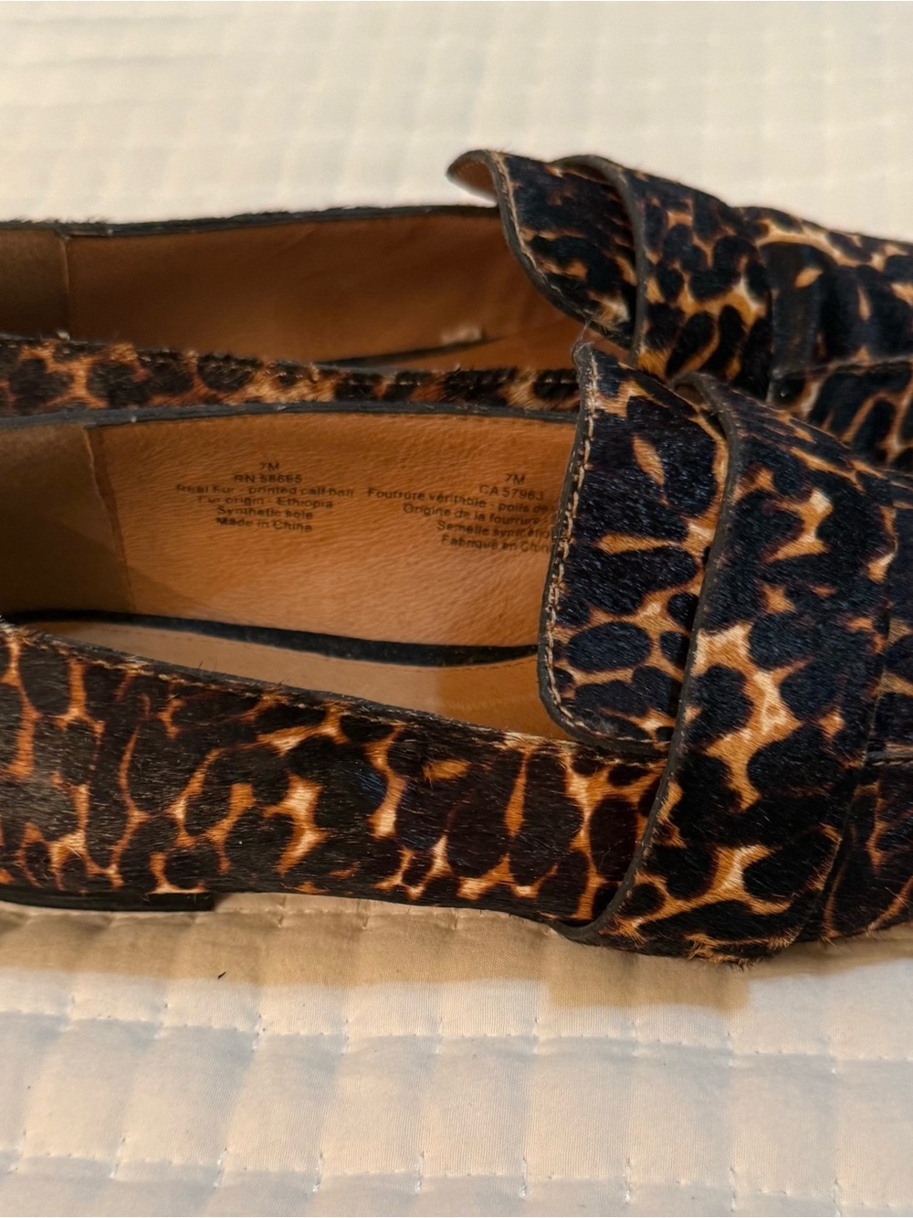 Halogen Leopard Print Slip-On Loafers in Brown/Black size 7 - Picture 6 of 8